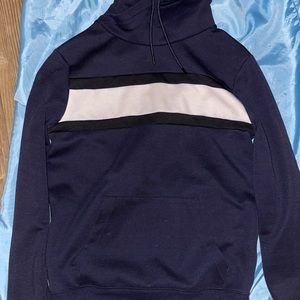 Navy Blue and white Turtleneck jacket